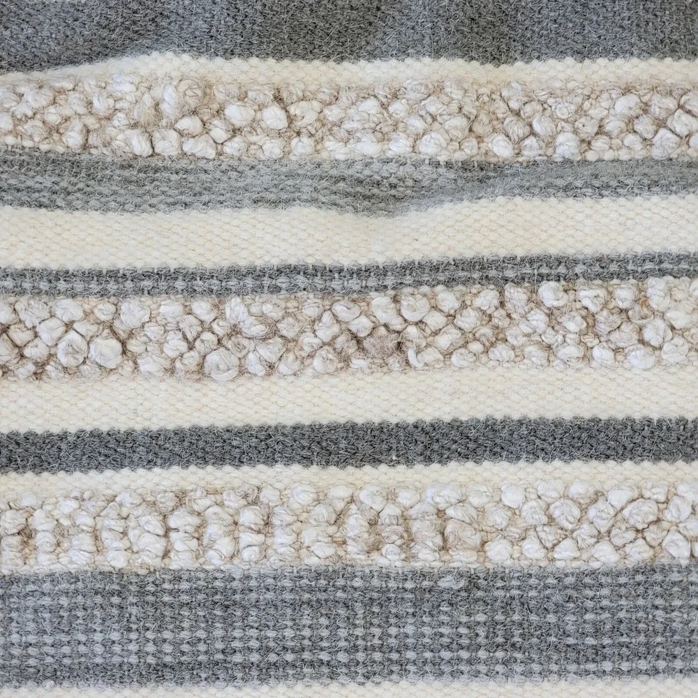 Magnolia‎ Home Pillow Cover 20 x 20 Neutral Striped Nubby Woven Textured Boho